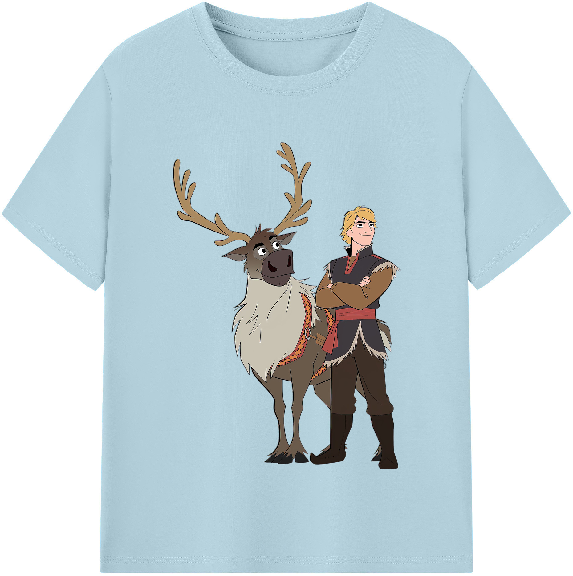（画像用） アナと雪の女王 アンナ エルサ Frozen Anna Elsa 綿100％半袖Tシャツ（フロントプリント）